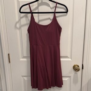 Halara Burgundy Spaghetti Strap Workout Dress